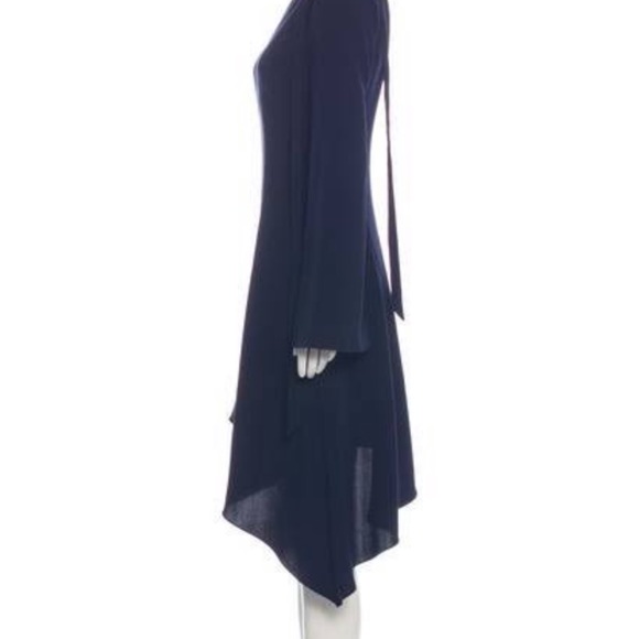 NWT Cinq a Sept Navy Asymmetrical Midi dress - Picture 2 of 7